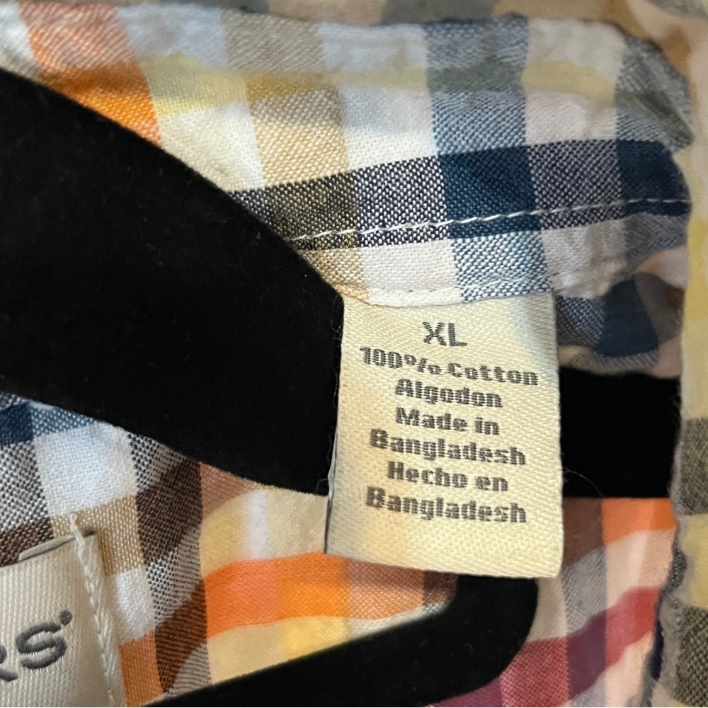 Dockers Casual Blue and Orange Plaid Shirt - Picture 4 of 4